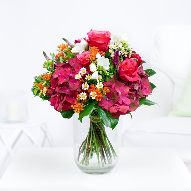 Sommerstrauß in Pink und Orange